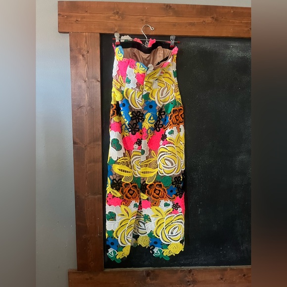 Milly Strapless Dress in Pink, Yellow, and Blue Floral - Picture 4 of 6